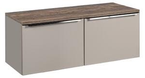 Comad Závesná skrinka pod umývadlo SantaFe s doskou 120 cm taupe/dub santa fe vintage