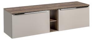 Comad Závesná skrinka pod umývadlo SantaFe s doskou 180 cm taupe/dub santa fe vintage