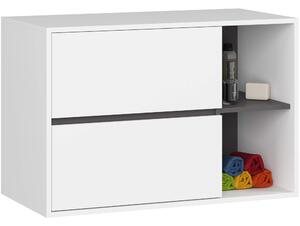 Ak furniture Závesná skrinka pod umývadlo VAMI 90 cm biela/grafitová