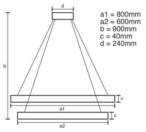 LED Stmievateľný luster na lanku LED/100W/230V 3000-6500K + diaľkové ovládanie