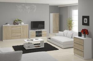 Ak furniture Komoda Tove K 160,4 cm biela/dub sonoma