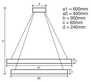 LED Stmievateľný luster na lanku LED/135W/230V 3000-6500K + diaľkové ovládanie