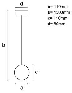 Závesný luster na lanku 1xGU10/10W/230V, priemer 11 cm, masív/jaseň