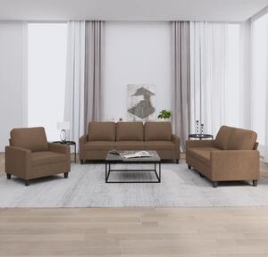 Maison Exclusive – 3-dielna sedacia súprava s vankúšmi, hnedá látka