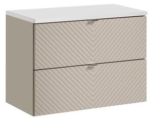 Comad Závesná skrinka pod umývadlo Viva Cashmere s doskou 80 cm kašmír/biela