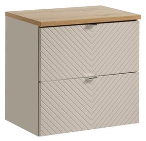 Comad Závesná skrinka pod umývadlo Viva Cashmere s doskou 60 cm kašmír/dub evoke