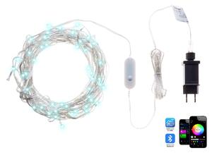 LED svetelný záves transparentný ovládané aplikáciou zmena farby 150 cm s časovačom vianočné osvetlenie obývacia izba