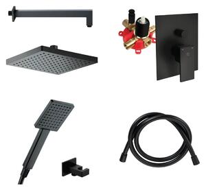 Sprchový set HERZ SQ BLACK s batériou pod omietku pre 2 odberné miesta