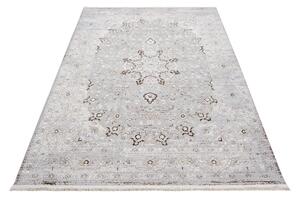 Svetlý bielo-sivý dizajnový vintage koberec so vzormi Biela Šírka: 120 cm | Dĺžka: 170 cm