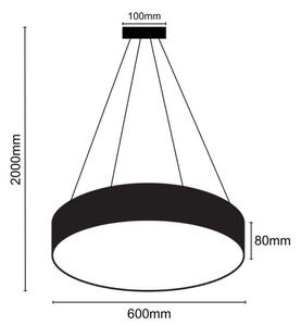 LED Stmievateľný luster na lanku LED/50W/230V 3000-6500K čierna + diaľkové ovládanie