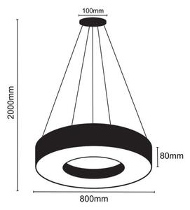 LED Luster na lanku LED/40W/230V 4000K pr. 80 cm