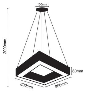 LED Luster na lanku LED/55W/230V 4000K 80x80 cm