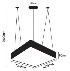 LED Luster na lanku LED/170W/230V 4000K 100x100 cm