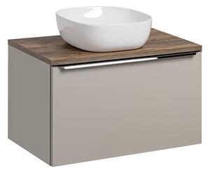 Comad Závesná skrinka Santa Fe s doskou a umývadlom 80 cm taupe/dub santa fe vintage