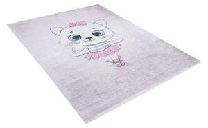 Detský koberec s motívom rozkošnej mačky Ružová Šírka: 80 cm | Dĺžka: 150 cm