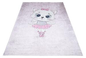 Detský koberec s motívom rozkošnej mačky Ružová Šírka: 80 cm | Dĺžka: 150 cm