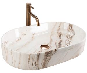 Rea Nadia, umývadlo na dosku 610x385x120 mm, imitácia kameňa - Marrone, REA-U9239