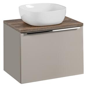 Comad Závesná skrinka SantaFe Smile s doskou a umývadlom 60 cm taupe/dub santa fe vintage