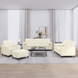 Maison Exclusive – 4-dielna sedacia súprava s vankúšmi, krémový zamat