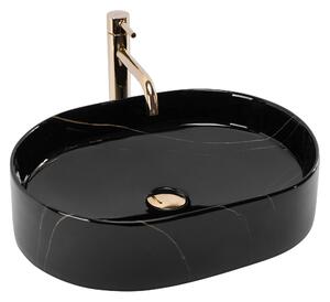 Rea Nadia, umývadlo na dosku 500x380x120 mm, imitácia kameňa - Black Stone, REA-U9240