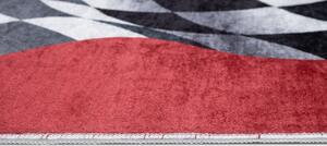 Detský koberec s motívom pretekov RALLY Červená Šírka: 80 cm | Dĺžka: 150 cm
