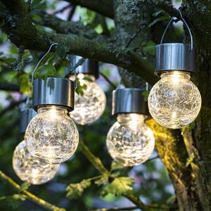 LED Solárne závesné svietidlo - nerez Záhradné dekoračné osvetlenie Haushalt- International