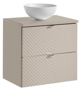 Comad Závesná skrinka Viva Cashmere Domi I s doskou a umývadlom 60 cm kašmírová