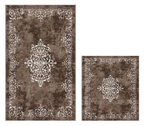 Hnedé kúpeľňové predložky v súprave 2 ks 60x100 cm – Foutastic