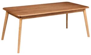 Jedálenský stôl dyha tmavý dub MDF nohy z brestového dreva 200 x 90 cm obdĺžniková dyhovaná doska tradičný štýl jedáleň