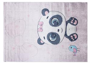Detský koberec s motívom rozkošnej pandy Ružová Šírka: 120 cm | Dĺžka: 170 cm