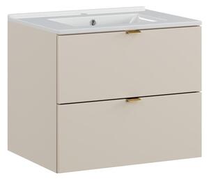 Comad Závesná umývadlová skrinka Dalia Cashmere Lava so zápustným umývadlom 82-60-46-2S kašmírová