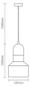 Luster na lanku TERRAZZO 1xE27/60W/230V pr. 12 cm šedá