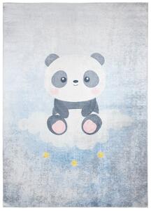 Detský koberec s motívom roztomilej pandy na mráčiku Modrá Šírka: 80 cm | Dĺžka: 150 cm