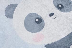 Detský koberec s motívom roztomilej pandy na mráčiku Modrá Šírka: 80 cm | Dĺžka: 150 cm