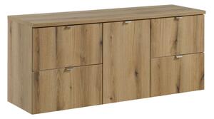 Comad Závesná umývadlová skrinka Nova Oak s doskou 140 cm dub evoke