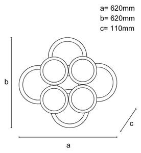 LED Stmievateľný prisadený luster LED/200W/230V 3000-6500K + diaľkové ovládanie