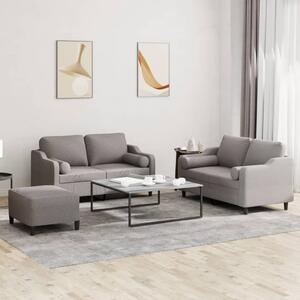 Maison Exclusive – 3-dielna sedacia súprava s vankúšmi, látka v odtieni taupe