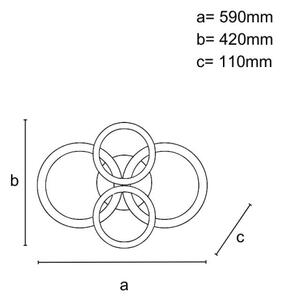 LED Stmievateľný prisadený luster LED/100W/230V 3000-6500K + diaľkové ovládanie