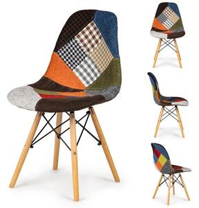 Sada 4 patchworkových stoličiek ModernHome Viacfarebná
