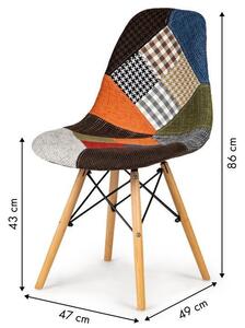 Sada 4 patchworkových stoličiek ModernHome Viacfarebná