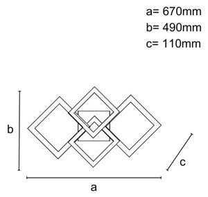 LED Stmievateľný prisadený luster LED/95W/230V 3000-6500K + diaľkové ovládanie