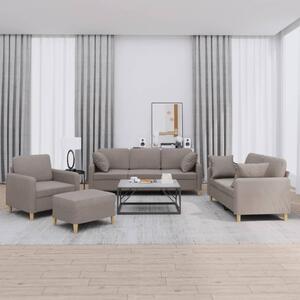 Maison Exclusive – 4-dielna sedacia súprava s vankúšmi, látka v odtieni taupe