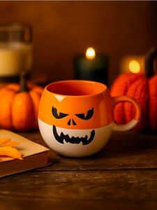 Sinsay - Hrnček s halloweenskym motívom - mandarínková