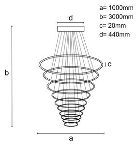 LED Stmievateľný luster na lanku LED/370W/230V 3000-6500K + diaľkové ovládanie