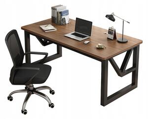 Moderný Herný Stôl S Policou Tmavý Buk Loft Industrial 120 Cm