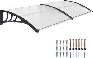 Strieška Outsunny na vchodové dvere 80 x 195 x 23 cm 5 mm polykarbonát hliník transparentný B70-047