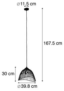 Dizajnové závesné svietidlo mosadz 39,8 cm - Pia