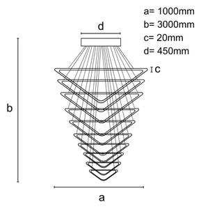 LED Stmievateľný luster na lanku LED/385W/230V 3000-6500K + diaľkové ovládanie