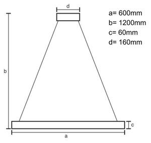 LED Stmievateľný luster na lanku LED/55W/230V 3000-6500K biela + diaľkové ovládanie