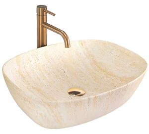 Rea Freja, umývadlo na dosku 512x396x137mm, imitácia kameňa-travertín matný, REA-U6689